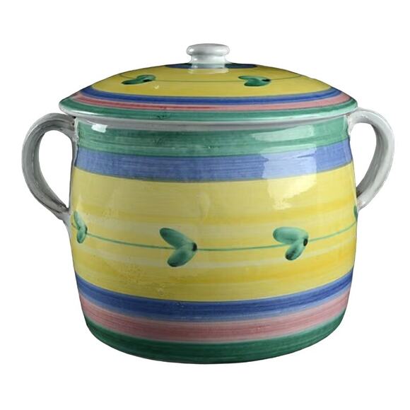 Carousel by Caleca Bean Pot w/Lid Italy Dish w/Handles - Picture 1 of 14